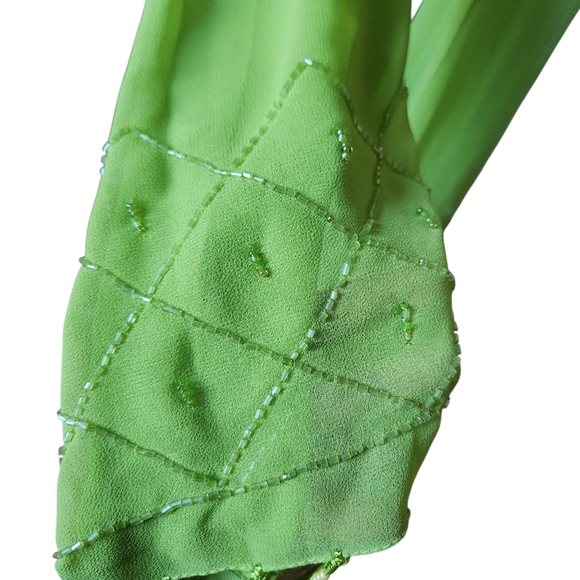 NWOT Green Bijoux Terner Fringe Scarf - Picture 2 of 5